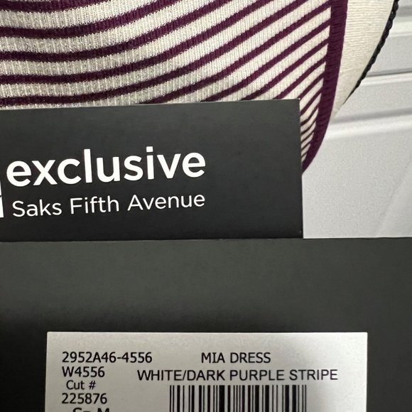 NWT Paige Mia Sleeveless Dress/ White/Dark Purple Stripe - Picture 6 of 8